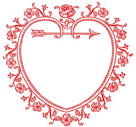 Vintage Valentine's Day Clip Art - Sweetest Heart Frame ...