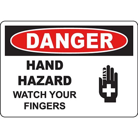 Danger Hand Hazard Watch Your Fingers Sign Graphic Products