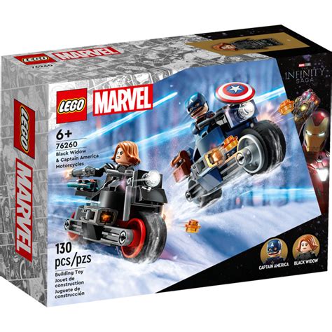 Lego Black Widow And Captain America Motorcycles Set 76260 Packaging