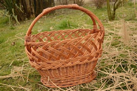 Handmade Wicker Basket Traditional Willow Basket Woven Etsy