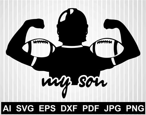 Football Player Svg File For Cricut Football Silhouette Vector Etsy Uk