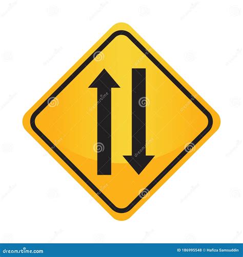 Two Way Traffic Sign Vector Illustration Decorative Design Stock