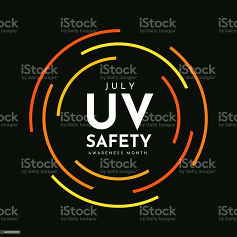 Uv Safety Awareness Month Poster July Vector Stock Illustration