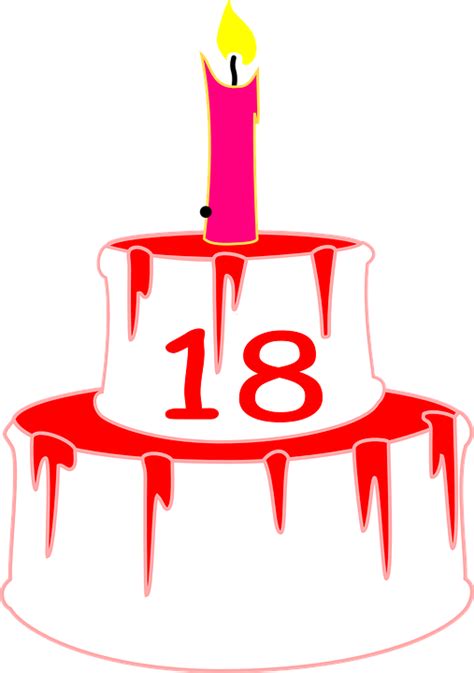 Free Vector Graphic Candle Birthday Cake 18 Birthday Free Image
