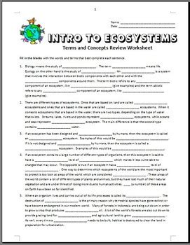 20 ecosystem worksheet answer key energy flow in ecosystems worksheet promotiontablecovers ecological relationships worksheet pdf answer key, food chains food webs and ecological pyramids worksheet answer key, ecological relationships worksheet pogil answer key. Ecosystems - Review Worksheet {Editable} by Tangstar ...