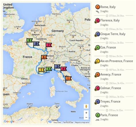 Research And Plan Your Itinerary Via Routeperfect Trip Planner European