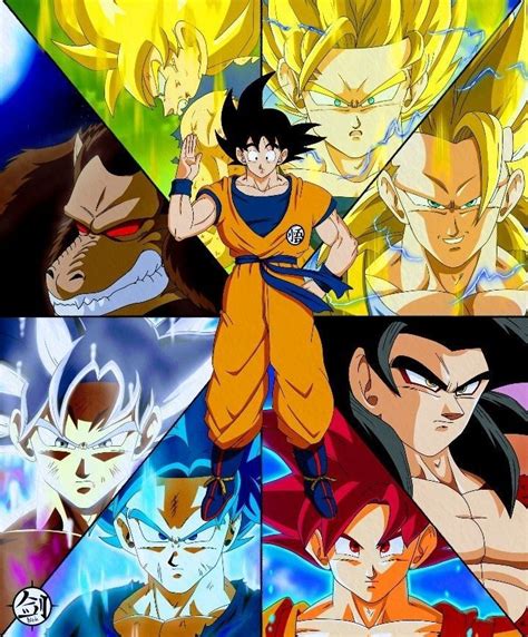 Goku All Transformations Personajes De Dragon Ball Dragones