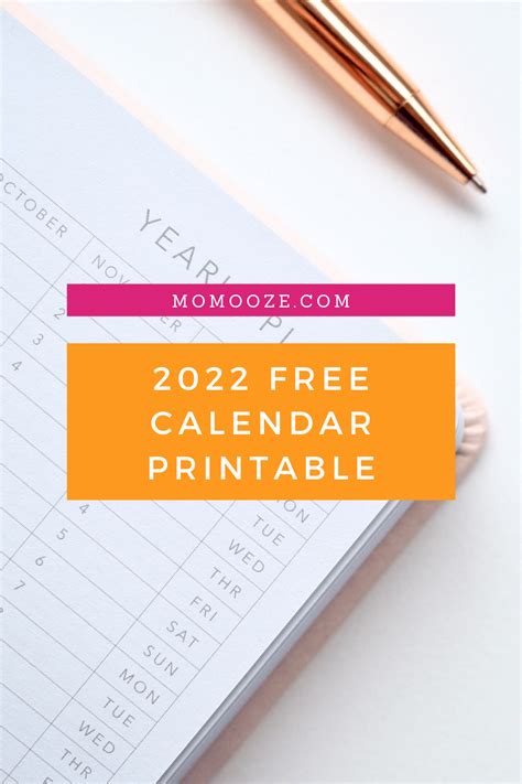 2022 Calendar Printable Free Printable To Plan The Perfect Year