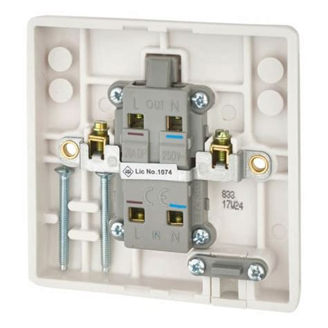 Bg 20a 1 Gang Double Pole Switch With Neon And Flex Outlet White