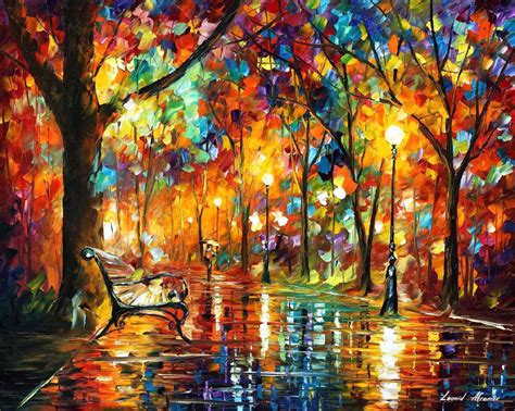 Artstation Colorful Night — Palette Knife Oil Painting On Canvas By