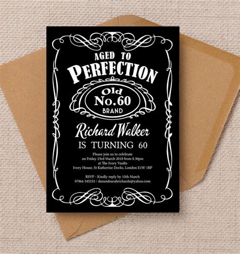 Happy 40th birthday, happy birthday 40 years, golden icon with d. Whiskey Label Themed 60th Birthday Party Invitation from £ ...