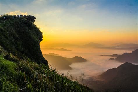 Free Photo Landscape Photography Of Cliff With Sea Of Clouds During