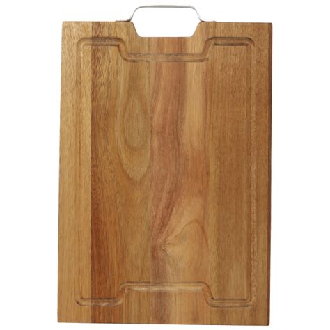 Bombay Acacia Wood Cutting Board With Metal Handle