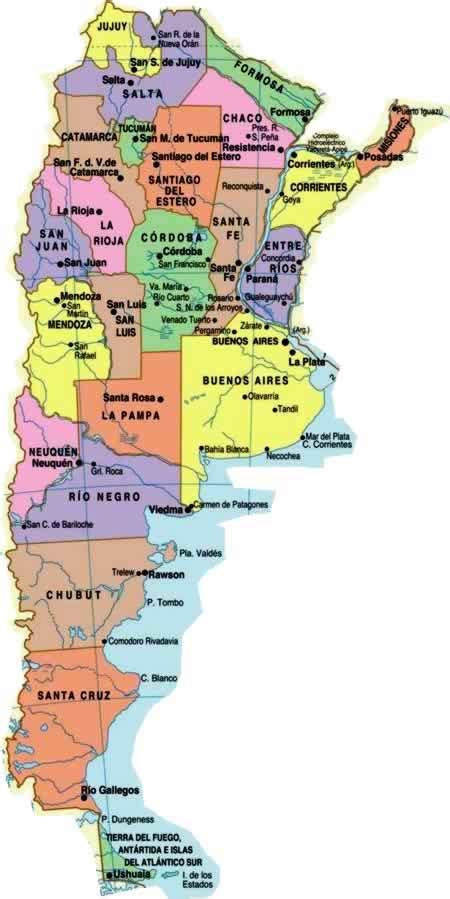 Mapa De Argentina Con Provincias Y Capitales Mapa De Argentina