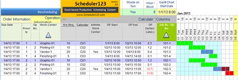 Production Schedule Template Production Scheduling In Excel