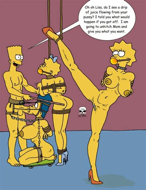 Rule 34 Arms Behind Back Ball Gag Bart Simpson Bondage Bound Brother And Sister Brother And