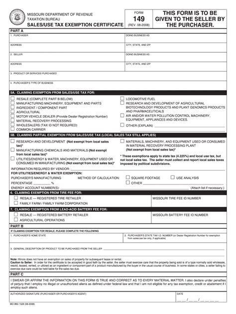Mo Dor 149 2008 Fill Out Tax Template Online Us Legal Forms