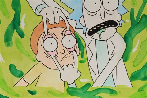 Rick And Morty Open Your Eyes Watercolor Poster Etsy