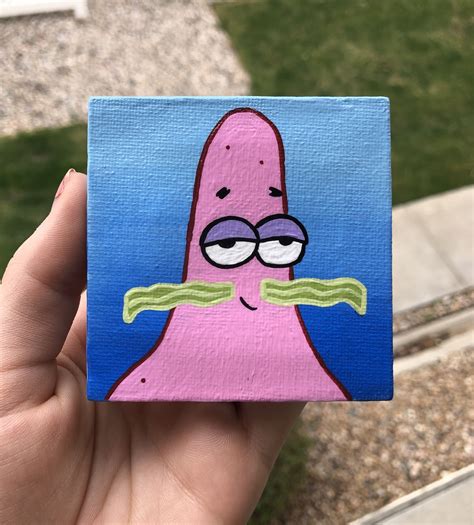 Mini Canvas Art Spongebob Patrick Etsy In 2020 Mini Canvas Art