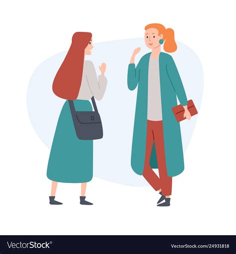 Two Women Friends Talking To Each Other Royalty Free Vector