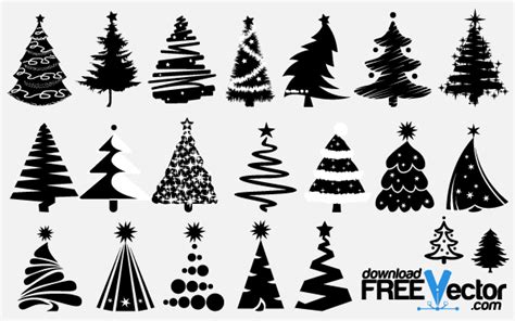 Free Vector Christmas Tree Silhouettes