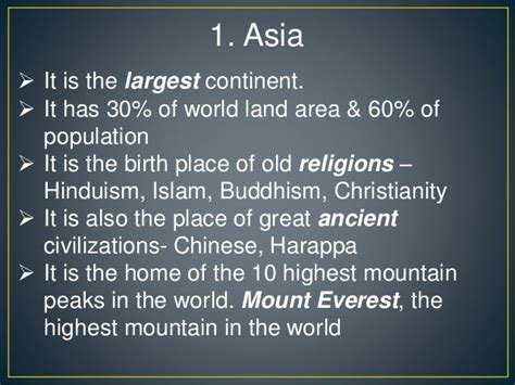 Interesting Facts About Continents In The World