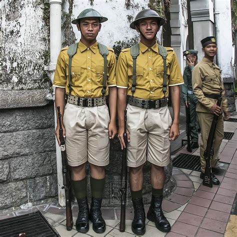 Personnel From The Malaysian Army Wearing The Historic Malay Regiment