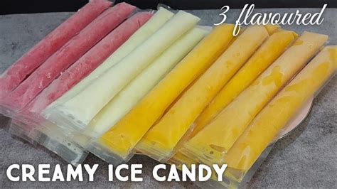 3 Flavoured Ice Candy Recipemangostrawberryvanilla Ice Candyice