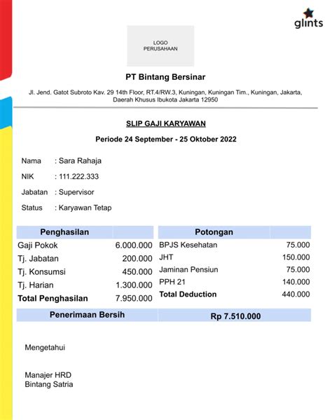 9 Contoh Slip Gaji Karyawan Template And Cara Buat Otomatis