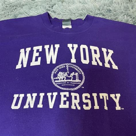 New York University Nyu Light Purple Crewneck Nyu Depop