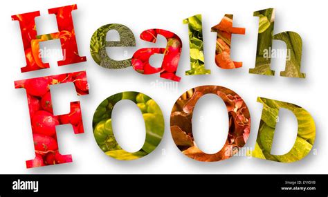 Healthy Eating Themed Vegetables Spell The Words Health Food Stock