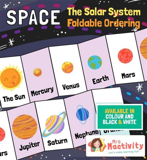 Space And The Solar System Ordering Activity Craft Primary Teaching