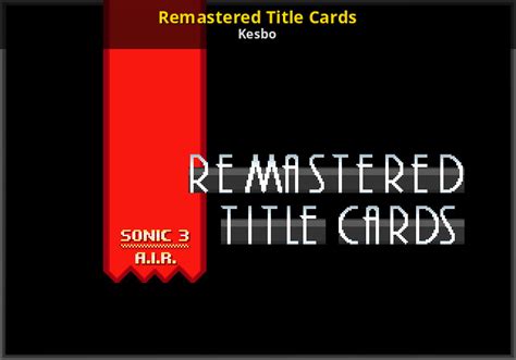 Remastered Title Cards Sonic 3 Air Mods