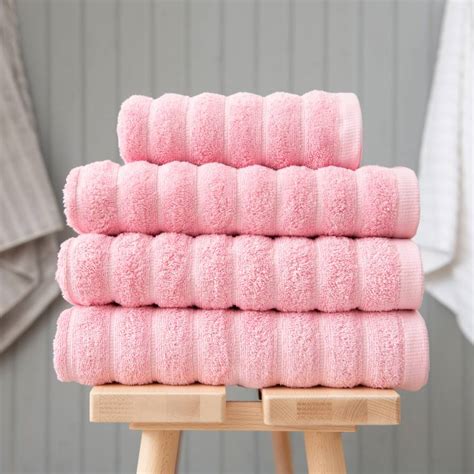 Seville Ribbed Bath Towel Pink Brandalley