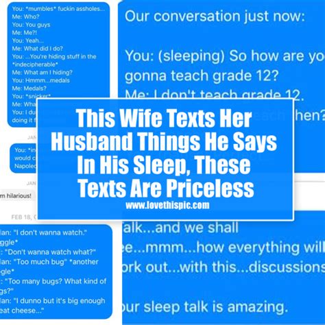 This Wife Texts Her Husband Things He Says In His Sleep These Texts