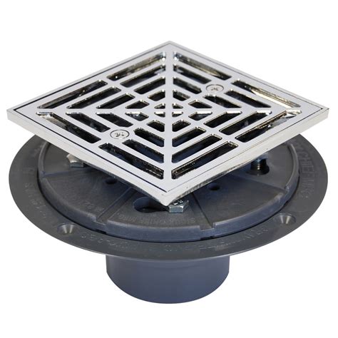Sioux Chief 65 In Slotted Square Plastic Floor Drain At
