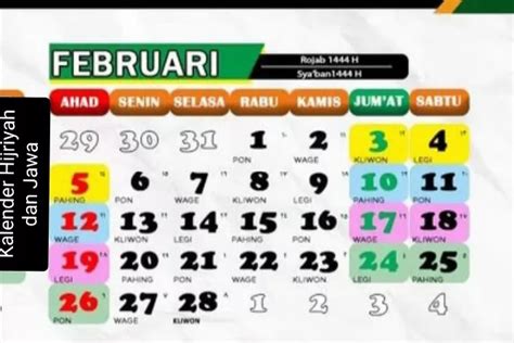 Cari Weton Kalender Jawa Februari 2023 Dan Hari Libur Lengkap Baca