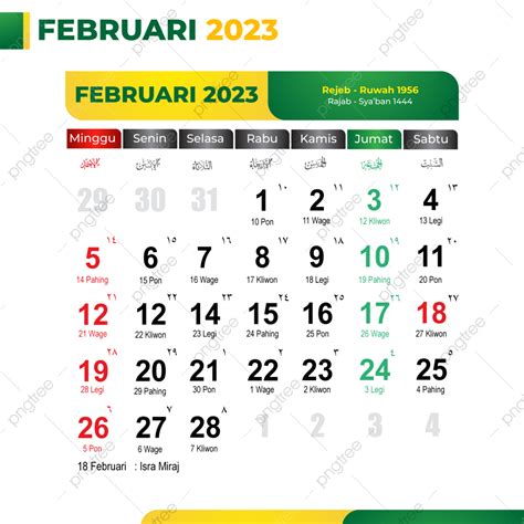 A Calendar For The Month Of Feb And Feb On White Background With Green