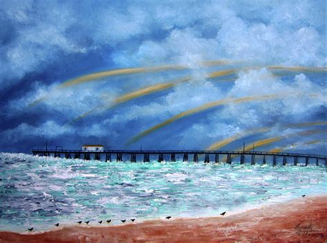 Belmars Fishing Pier Painting By Leonardo Ruggieri Pixels