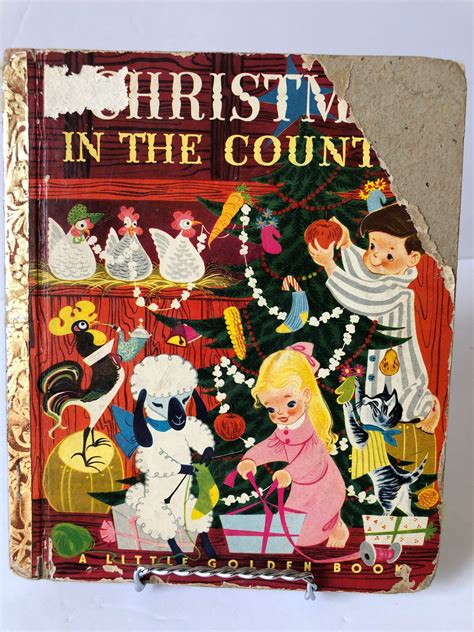 1950 Little Golden Book Christmas In The Country Etsy Little Golden