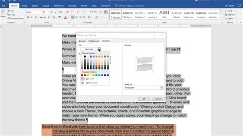 For office 365 and office 2019, open a word document and click the design tab in the ribbon. Word 2016 - fonts, borders, shading, bullets - YouTube