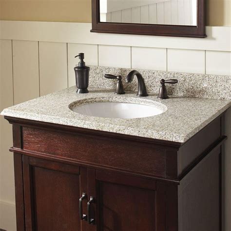 D bath vanity in ivory with granite vanity top in grey drawers line the front sides and top giving drawers line the front sides and top giving you ample storage space. Pegasus 25 in. W Granite Vanity Top in Golden Hill with ...