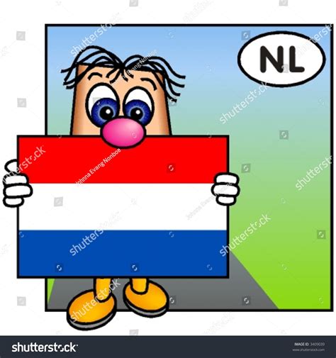 Funny Guy Carrying The Dutch Flag Netherlands Stock Vector
