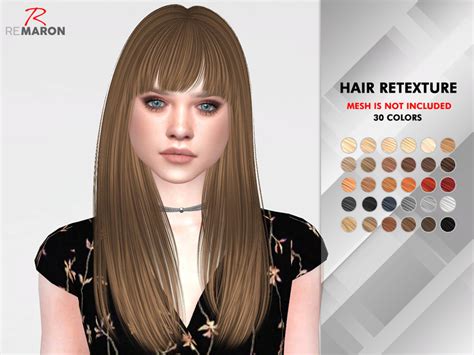 The Sims Resource Mango Hair Retextured By Remaron Sims 4 Hairs