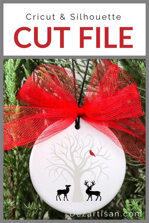 christmas cardinal tree deer svg dxf cut fi  cut files design bundles