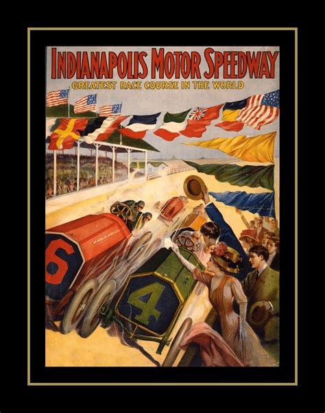 Vintage Indianapolis Speedway Poster Indy Auto Racing Wall Art