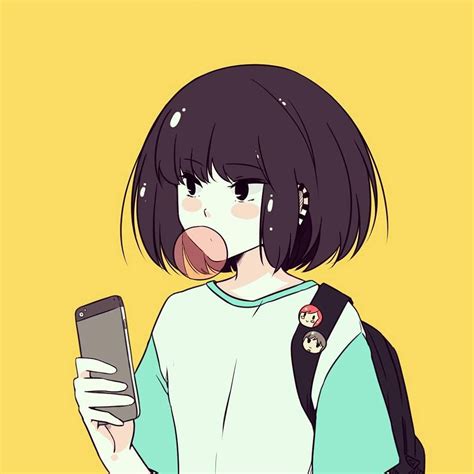 Aesthetic Anime Girl With Brown Hair Otaku Wallpaper