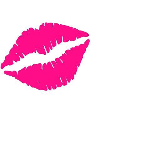 Hot Pink Lips Svg Clip Art Cartoon Pink Lips Kiss Titled Transparent