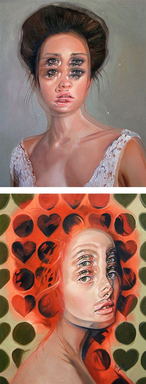 Gorgeously Surreal Portraits Painted To Resemble Double Vision Contemporary Art Painting