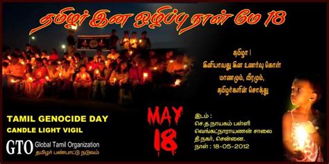 227 days remain until the end of the year. tamil makkal kural: may 18, Candle light vigil by Global ...